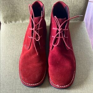 Cole Haan Red Chukka Boots with Suede Finish